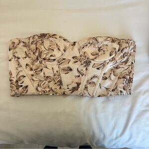Floral Strapless Bustier Top